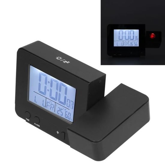 Réveil Projecteur Mapille - Horloge Numérique Avec Projection 180°, Veilleuse RGB, Miroir