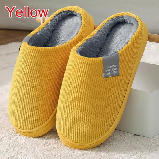 Chaussons Hommes En Coton – Pantoufles Plates Faciles à Enfiler, Antidérapantes Pour Intérieur Et Extérieur