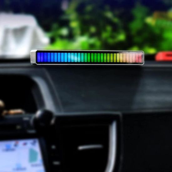 Qiilu bande lumineuse au rythme de la musique. Barre lumineuse LED réactive au son RVB, contrôle