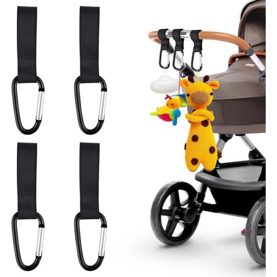 Crochet Ajustable Robuste 4 Crochets De Poussette Universels - Porte-sacs Réglables - Jusqu'à 15 Kg - Libère Les Mains Yoyo Poussette