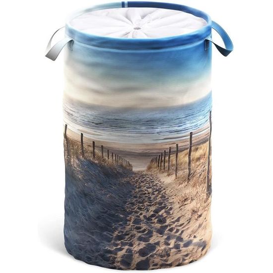 Sanilo Panier à Linge Pliable 60L Avec Couvercle Et Poignées – Design Sanibel – Rangement Malin Pour Salle De Bain Ou Chambre