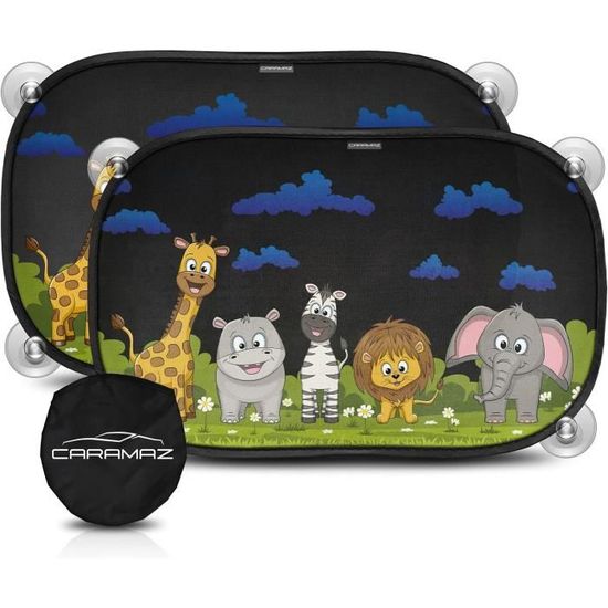 Pare-soleil Voiture Bébé Caramaz - Lot De 2, 48x30cm, Protection UV 98% - Ventouses Incluses