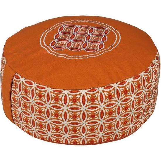Coussin De Méditation Zafu - Remplissage Coques De Sarrasin Bio - Housse Velours/toile - Occasion