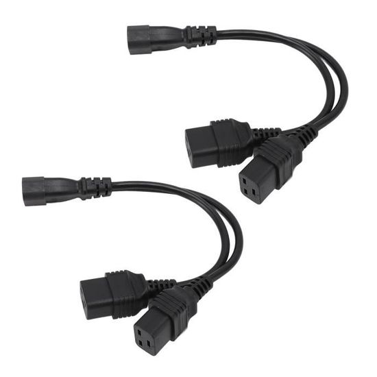 Lot De 3 Adaptateurs IEC320 C14 Vers C5 - 2500W 250V - Pour Serveurs, Ordinateurs, Onduleurs - Coque PVC Durable