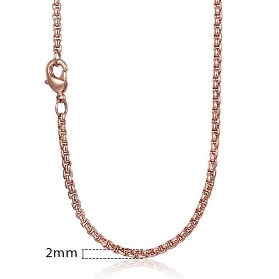 Bandmax Chaîne Collier Homme Noir 66cm En Corde De Cire 2mm, Fermoir Acier Inoxydable, Wax Rope Chain Necklace