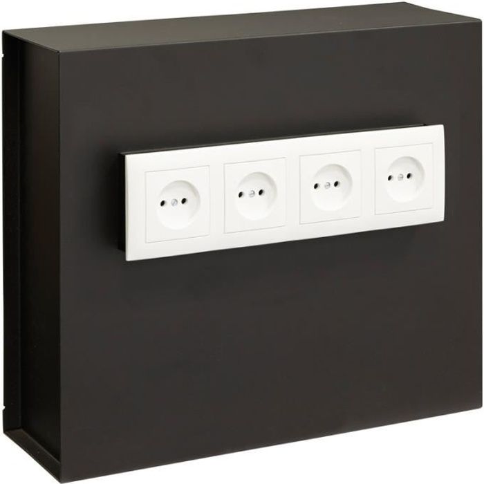 Arregui Socket 23000W-S2 Coffre-fort invisible à emmurer, à cacher derrière 4 prises de courant, 35 x 40 x 13 cm, 15 L