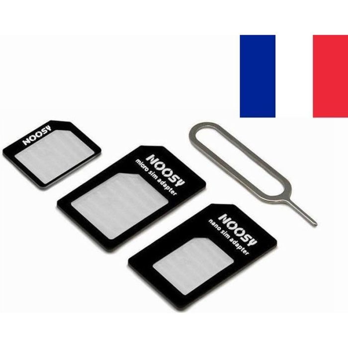 Kit Universel Adaptateur de SIM Micro Nano Standard + Broche d'Extraction 4 en 1