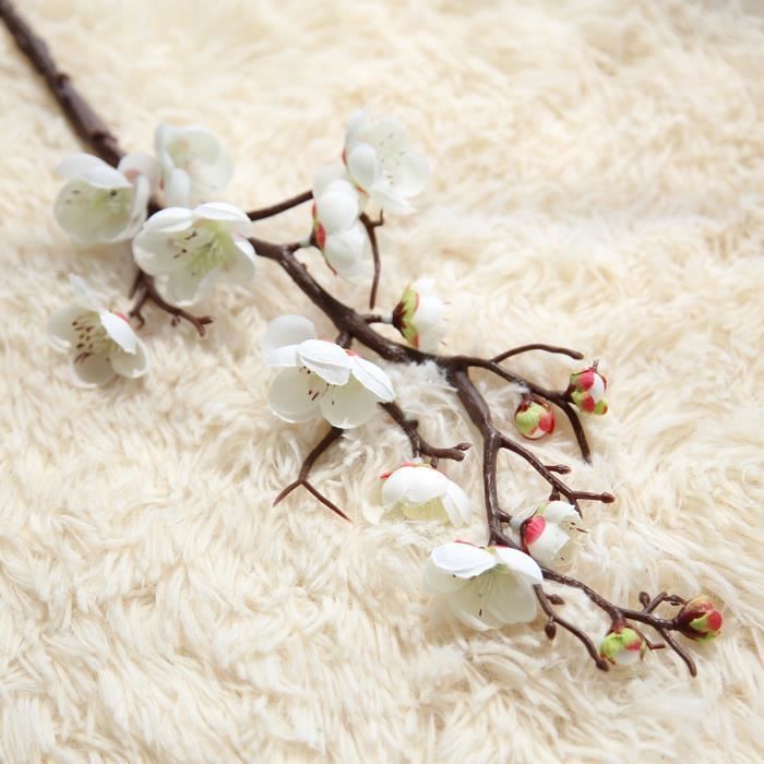 Fleur de fleur artificielle, Branches d'arbre, cerisier, prune et pêche, en soie de 60cm, bourgeon d'arbre à fleurs pour - 2