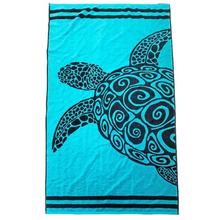 Serviette de plage éponge Velours Jacquard Tampa - Taille 90x170 cm 400g/m²