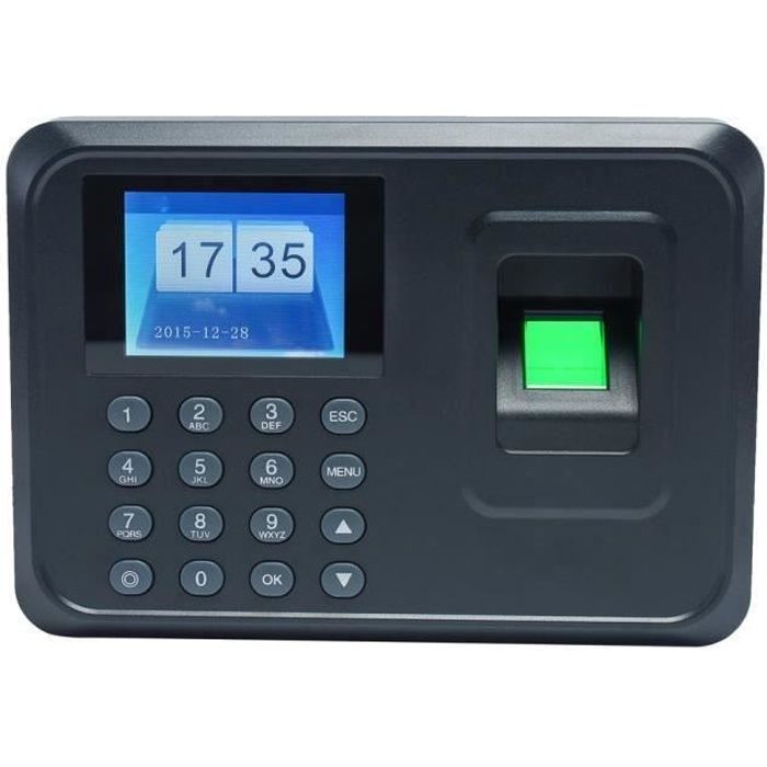TFT LCD 2,4 po Pointeuse Biométrique d'empreintes Digitale Machine de Fréquentation Enregistreur Employés DC 5V(noir) C63200