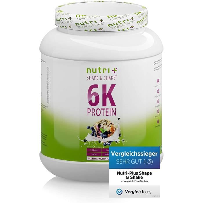 MUFFIN AUX MYRTILLES POUDRE DE PROTÉINE 1kg - Nutri-Plus Shape & Shake Blueberry Muffin - Protein Mix - multi-composant mélange 135