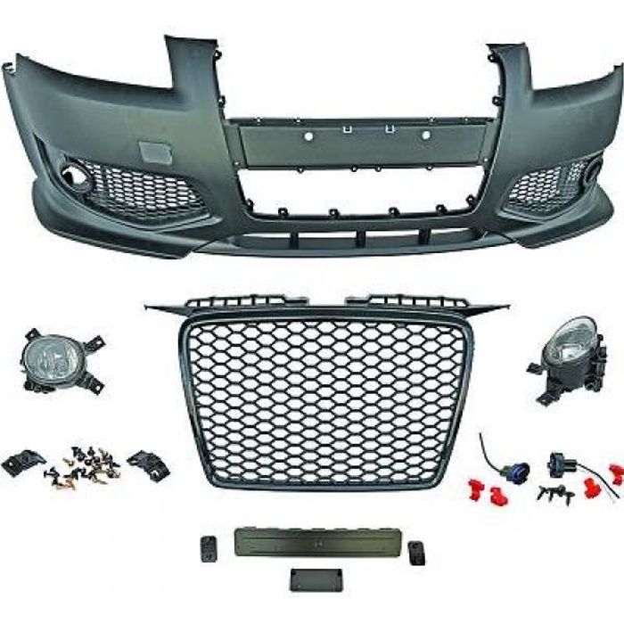 PARE CHOCS AVANT STYLE RS3 AUDI A3 8P DE 05 À 08 (noir) - 1031652