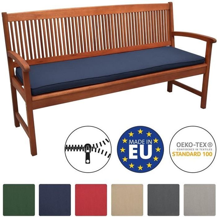 Beautissu Coussin Banc Banquette Loft BK 120x48x5 cm - Bleu foncé - Jardin Terrasse Balcon Extérieur - Haute qualité