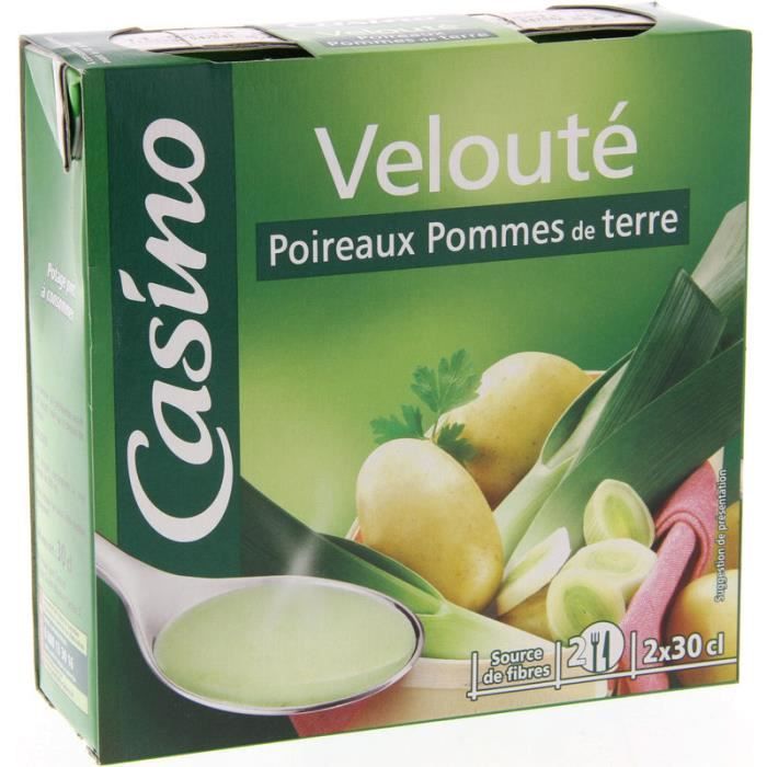 CASINO Velouté poireaux pommes de terre - 2x30 cl
