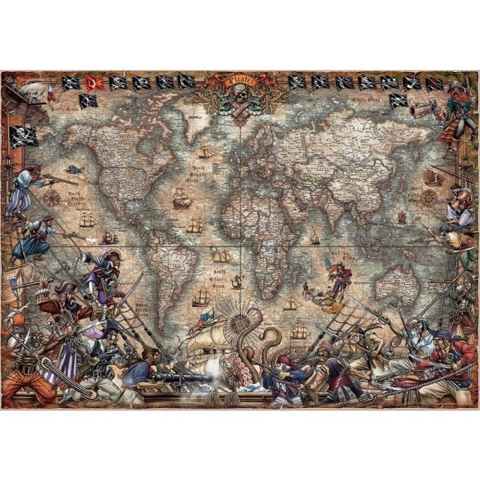 Puzzle Adulte Carte Au tresor Du Corsaire - 2000 Pieces - Educa Collection Pirate