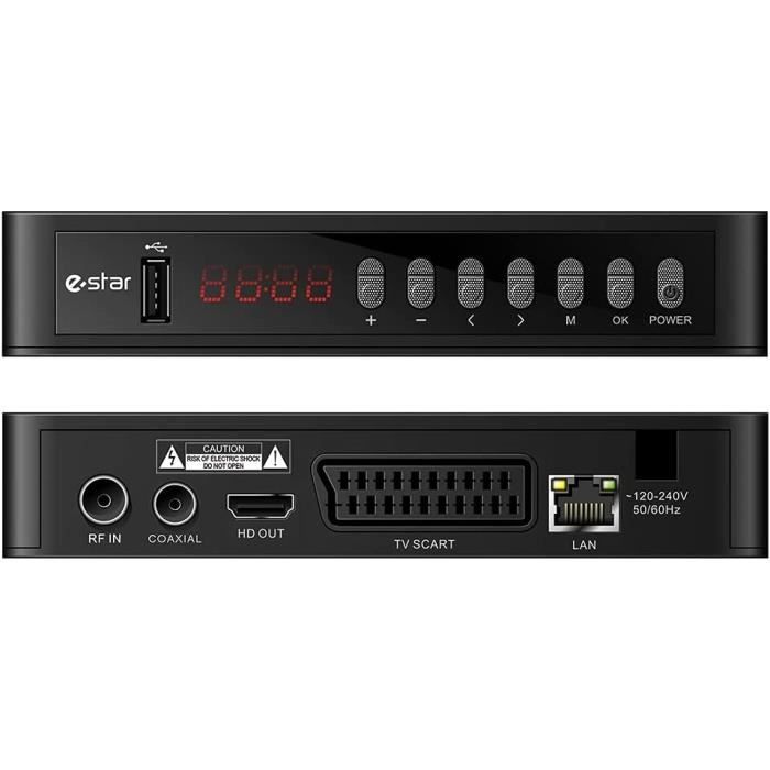 E-Star Decodeur UHD DVB-T T2 Tuner MPEG-4 2 Nero