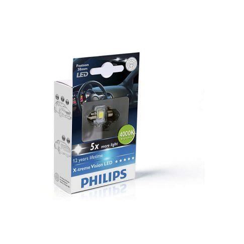 1x navette Philips 14x30 LED X-Treme Ultinon 4000K 12V C3W