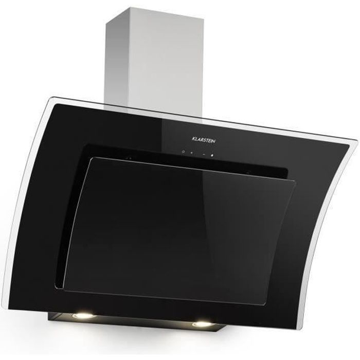 Klarstein Sabia 90 - Hotte murale aspirante - 90cm - aspiration 600m³-h - lumière LED - 3 vitesses - noir