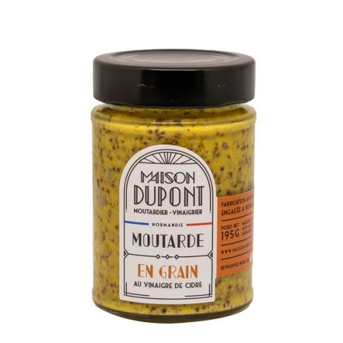 Moutarde en grain au vinaigre de cidre - Pot de 195g - Maison Dupont - Made in Calvados