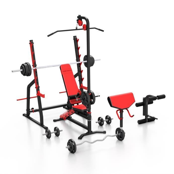 Marbo Sport Set MS36_189KG_KIER_G - Banc de musculation, support, bureau curl, extension de jambe, tirage lat, barres / plaques...