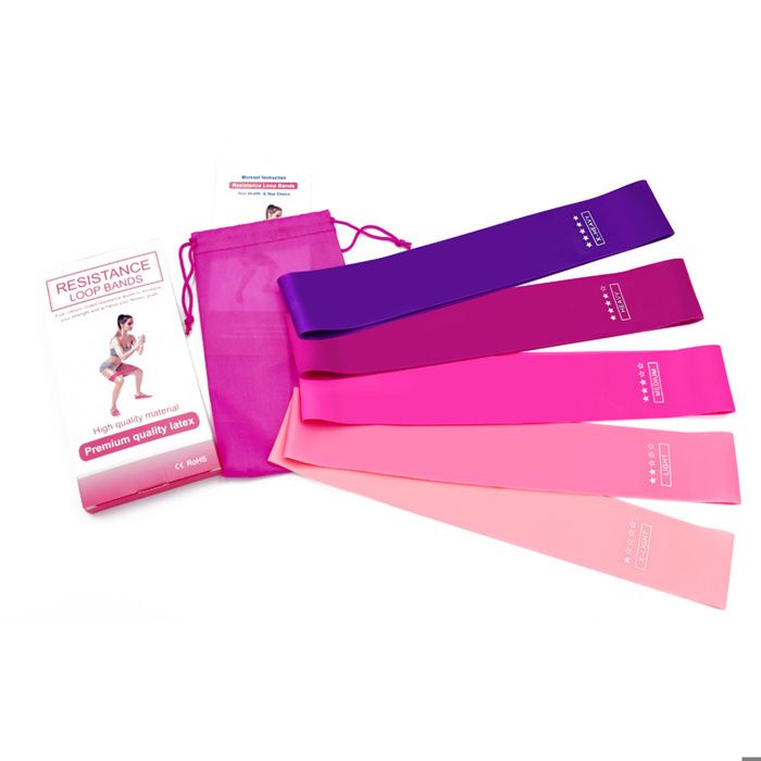 TD® costumes roses(4 barres)- Bandes de résistance ensemble entraînement gymnastique Sport maison exercice Tube bandes élastiques