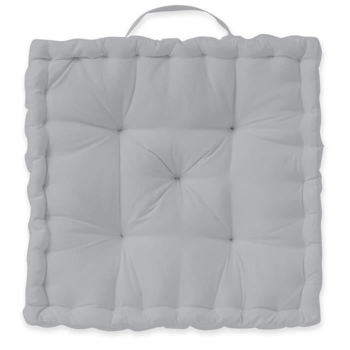 TODAY Coussin de sol 100% coton - 40 x 40 cm - Zinc