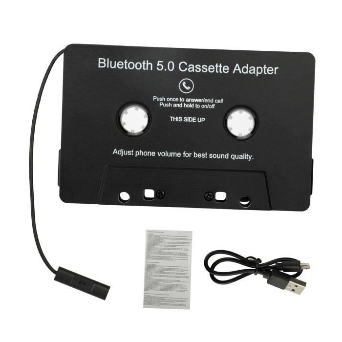 Adaptateur Cassette Bluetooth Vers Aux avec Batterie Intégrée Cassette Sans Fil Vers Adaptateur Auxiliaire pour Voiture, Boombox,