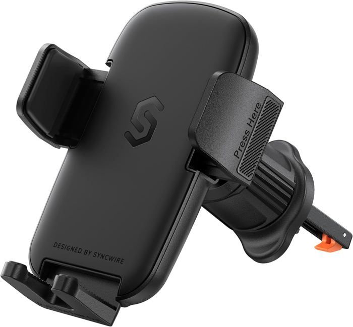 Support Téléphone Voiture Glangeh - Clip Grille Aération 360° - Libération One Touch - Compatible 4-7"