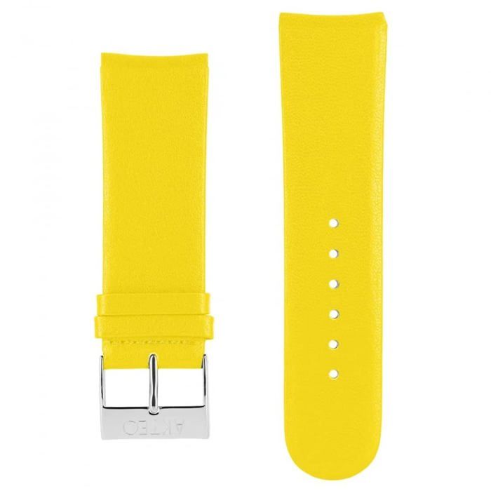 bracelet plat pour montre akteo 25 mm cuir jaune bracelet plat pour montre akteo 25 mm cuir jaune