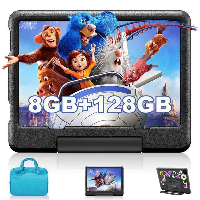Tablette Enfants – Non spécifié – 10 Pouces – Android 12 – 8 Go RAM – 128 Go ROM/TF 1 TB