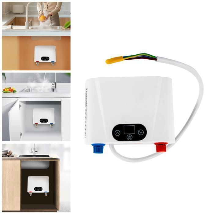 Chauffe-Eau Électrique sans Réservoir - Mini Chauffe-Eau Instantanée - Petit Chauffe-Eau sous Évier 5.5KW - Chauffe-Eau Mural