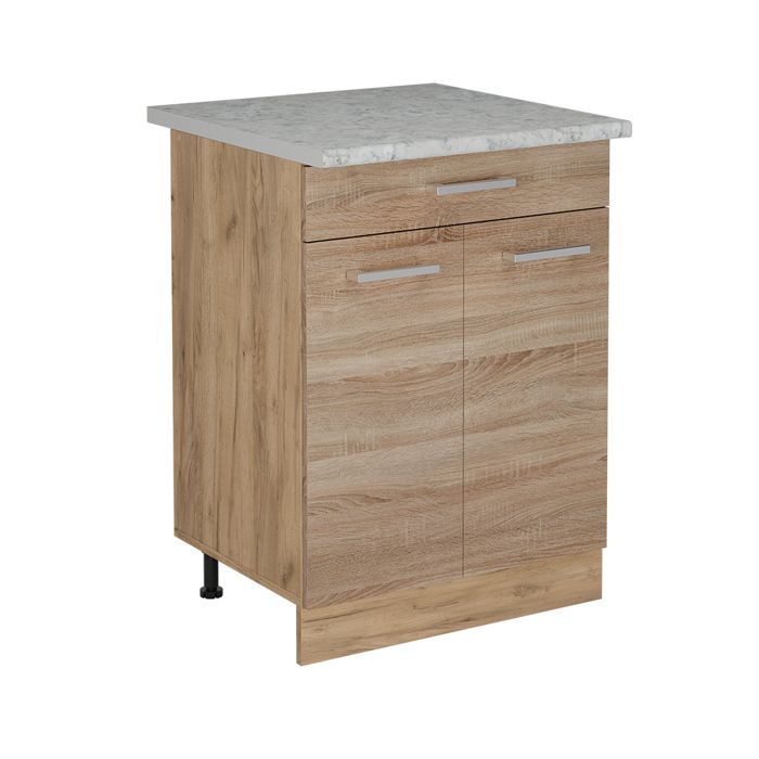 Meuble cuisine R-Line 60cm PT Marbre Sonoma/Chêne de force doré Vicco 53499