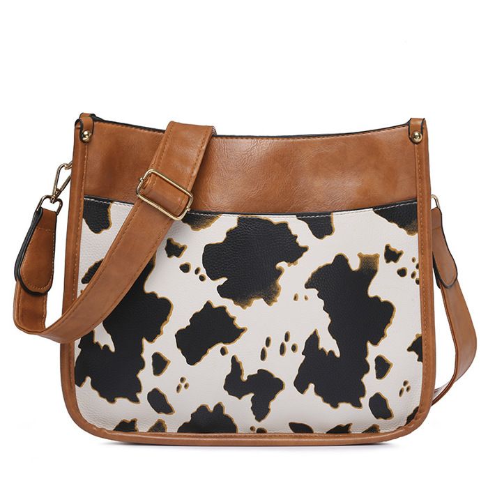 Sac Fourre-tout En Cuir De Vache Imprimé Léopard B Makowsky Andrea - Neuf (sans étiquette) - Marron