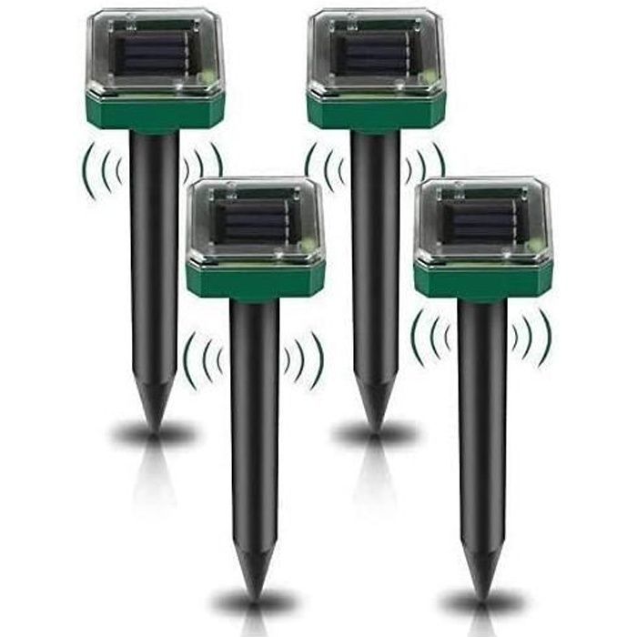 Répulsif Anti-taupes Solaire à Ultrasons - Lot De 4, étanche, Pour Jardin Et Pelouse - 3