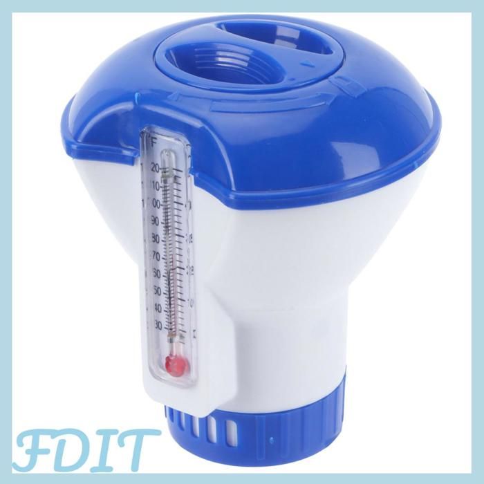 Distributeur De Chlore Flottant Pour Piscine - 8 Pouces Avec Thermomètre Intégré, Régulation Du Débit, ABS Durable