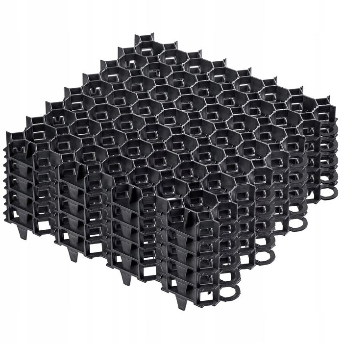 KADAX Dalles Stabilisation Sol 50x50cm Graviers Jardin Noir Lot 4