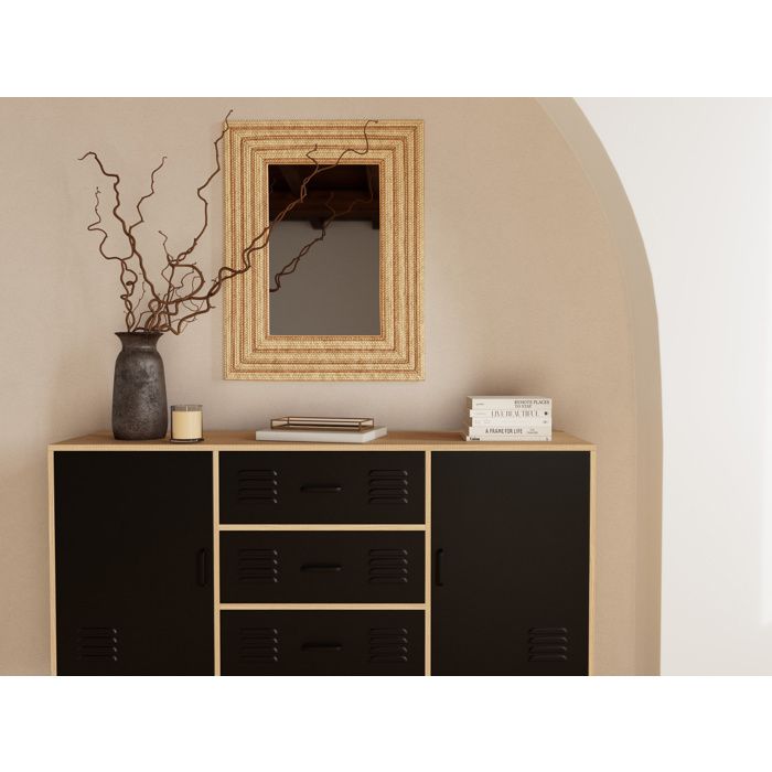 Buffet bas/Bahut bas 3 portes 2 tiroirs Wengé ATLAS - Ameublement