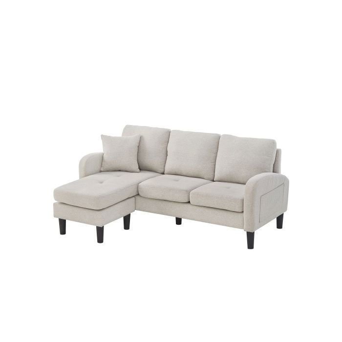 Canapé dangle en forme de L avec fauteuil - canapé 3 places 166 x 118 x 77 cm linge de coton respirant