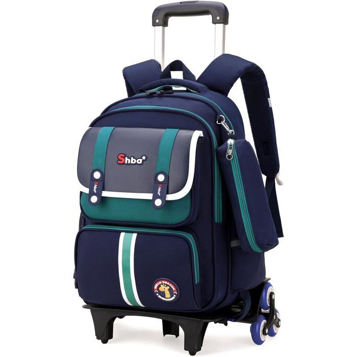 Cartable a Roulette Garcon Primaire, 16 Pouces Sac Roulette Enfant