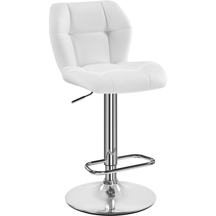 Yaheetech Chaise de Bar Modernes Tabouret de Bar en Similicuir Réglables en Hauteur Design Capitonné Blanc Yaheetech Chaise de Bar Modernes Tabouret de Bar en Similicuir Réglables en Hauteur Design Capitonné Blanc