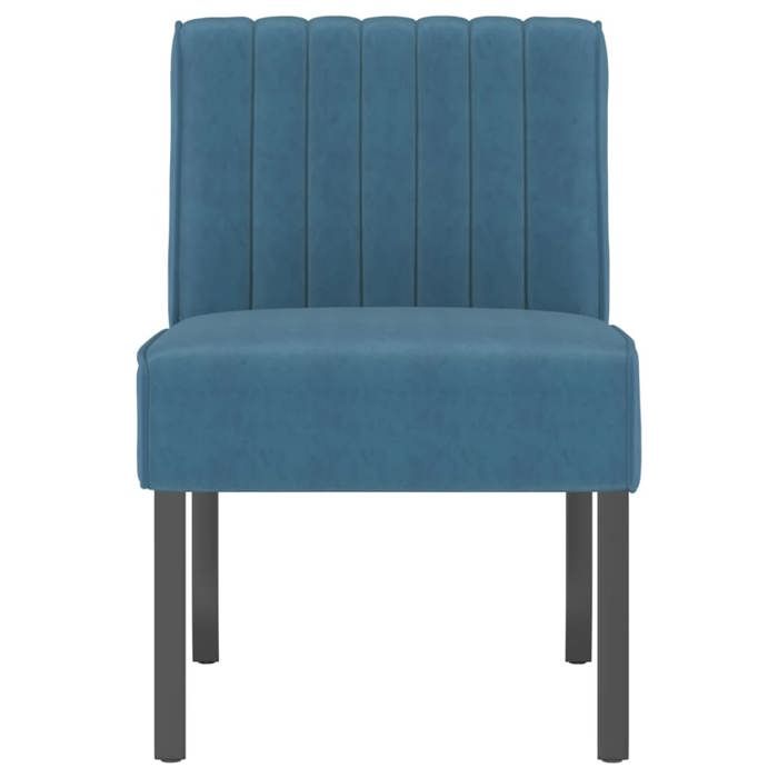 CLARENCE® Fauteuil simple - Chaise-Canapé - pour salon/chambre/bureau - sans accoudoirs bleu velours LV5135
