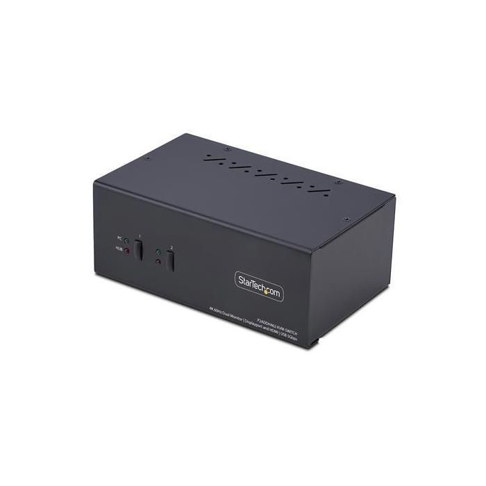 StarTech.com 2 Port Dual Monitor DisplayPort en HDMI KVM Switch 4K 60Hz Commutateur écran clavier audioUSB 2 x KVM / audio / USB 1 utilisateur local de bureau Conformité TAA - vue 6