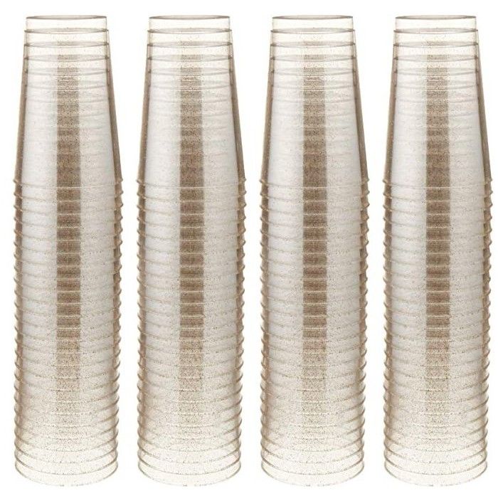 Gobelets en Plastique Réutilisables - 50 Pièces 300 ml - Pour Anniversaires Mariages Fêtes Camping et Diverses Occasions