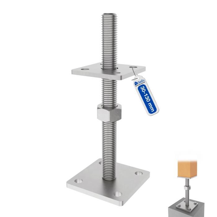 GeZu Impex Support de poteau Galvanoplastie 70 x 70 mm