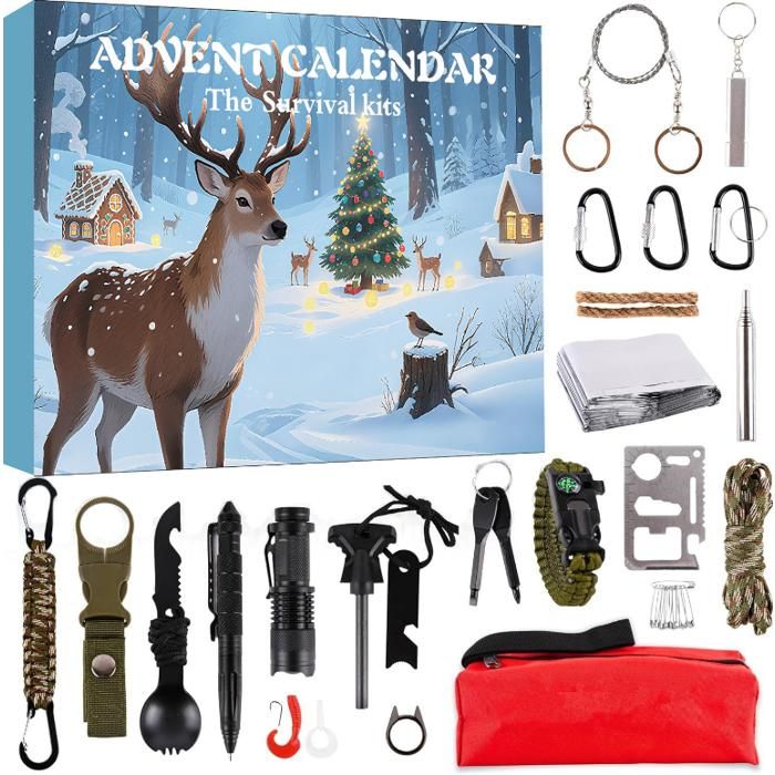 Calendrier De L'Avent Kit De Survie 24 Pièces - Modèle 1 (5-20cm) - Idée Cadeau Originale