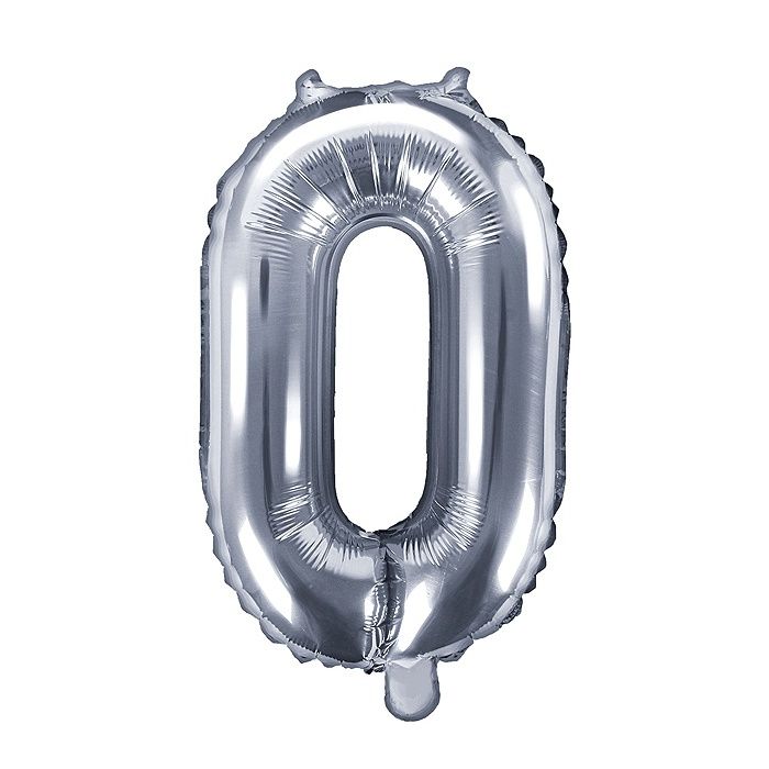 Ballon Argenté Chiffre 0 35 cm