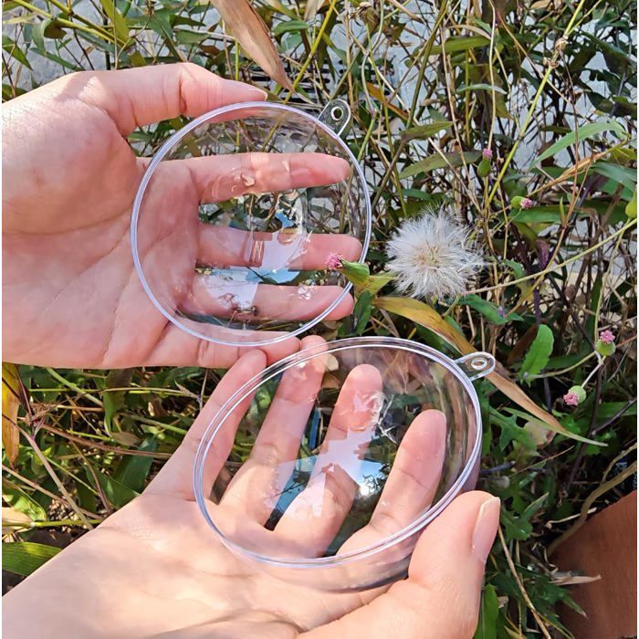 Lot De 10 Boules De Noël En Acrylique Transparent Pour Loisirs Créatifs