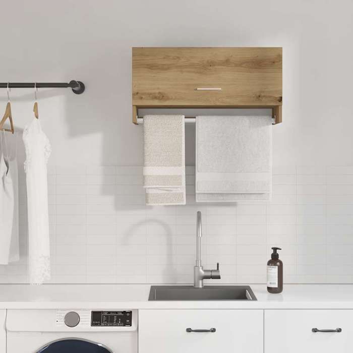 Armoire en chêne artisanal - vidaXL - 70x32 5x35 cm - Bois dingénierie - Capacité 60 kg - Assemblage requis