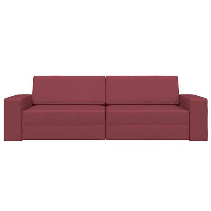 Promotion janvier Canapé-lit Convertible - CLARENCE - 2 en 1 - Bordeaux 245x78x77 cm Velours CC563