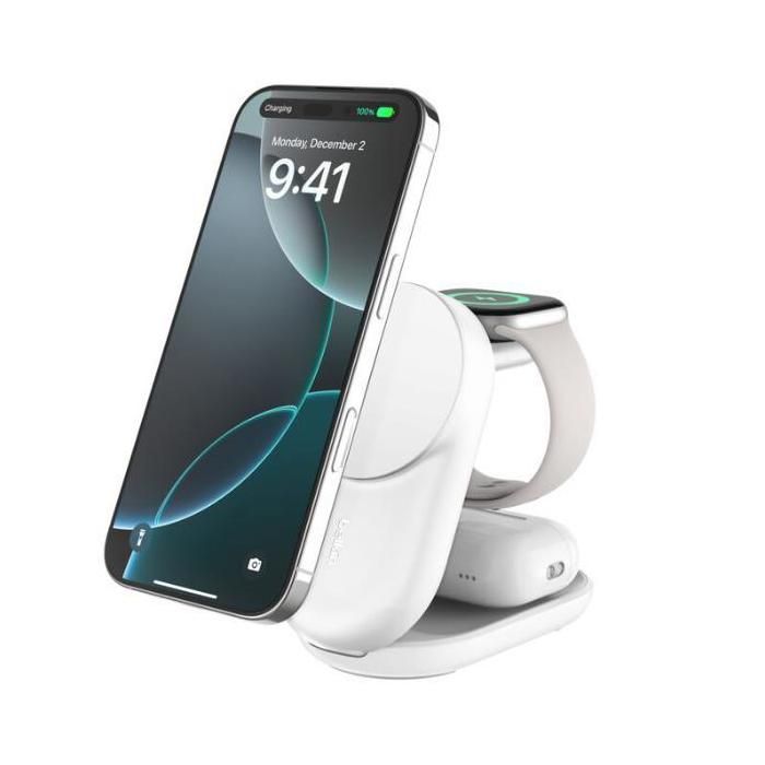Belkin UltraCharge Socle de Recharge 3 en 1 Aimantée et Pliable avec Qi2 - vue 3